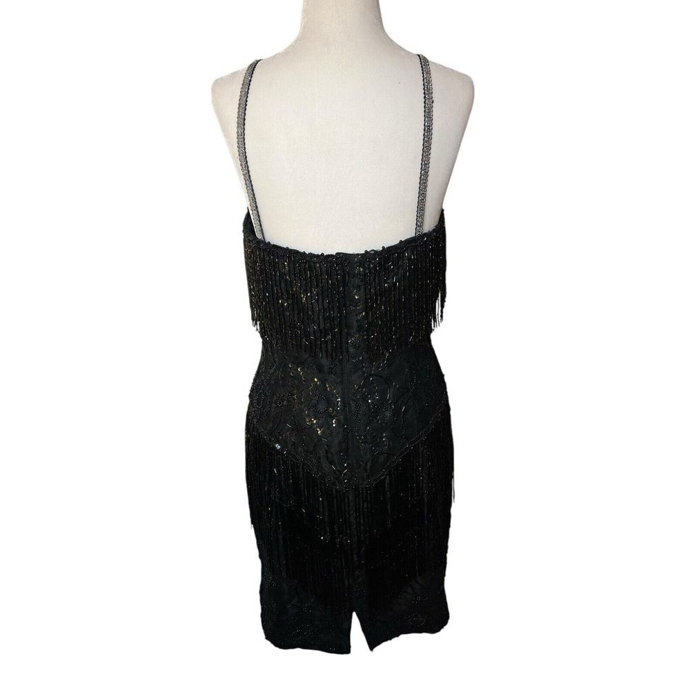 Vintage- LILLIE RUBIN After Five Size 10 Beaded Black Evening Party Dance Dress‎ - Picture 2 of 16